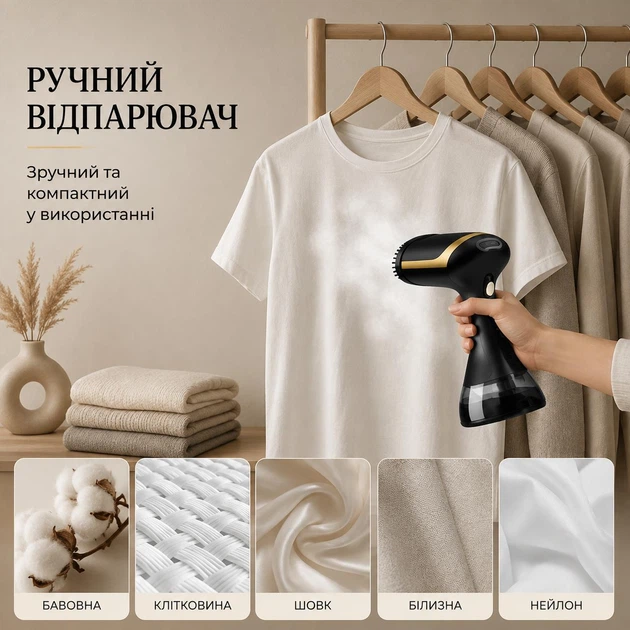 Ручной мощный портативный отпариватель для одежды с резервуаром для воды 300 мл, Cycle Tree GS-02 - изображение 2