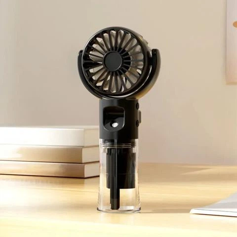 Ручний вентилятор з USB-розпилювачем Акумуляторний міні вентилятор UKC Чорний - изображение 2