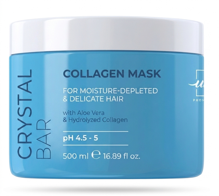 Професійна зволожуюча маска для волосся UNIC Crystal Bar Collagen Mask з колагеном та алое вера, 500 мл - Фото 2 Професійна зволожуюча маска для волосся UNIC Crystal Bar Collagen Mask з колагеном та алое вера, 500 мл - зображення 2