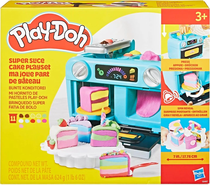 Ігровий набір Плей-До Супер Торт Play-Doh Super Slice Cake Hasbro (G0497) - Фото 9 Ігровий набір Плей-До Супер Торт Play-Doh Super Slice Cake Hasbro (G0497) - изображение 9