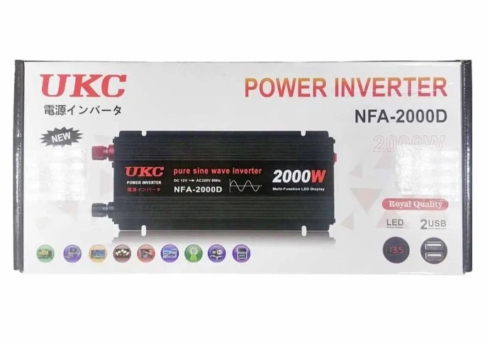 Перетворювач інвертор UKC Power Inverter NFA 1500W 12V-220V чиста синусоїда - зображення 4