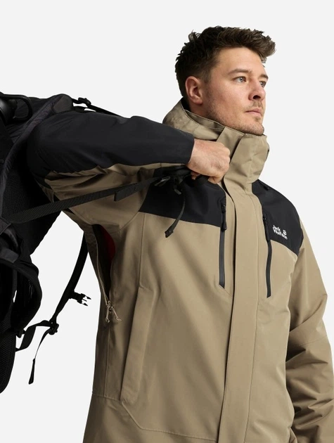 Спортивная ветровка мужская Jack Wolfskin Jasper Pro 2L Jkt M A66294-A0082 M Бежевая (4064886755177) - Фото 4 Спортивная ветровка мужская Jack Wolfskin Jasper Pro 2L Jkt M A66294-A0082 M Бежевая (4064886755177) - изображение 4