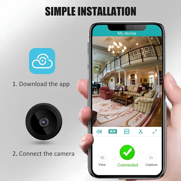 Wi-Fi камера 1080P Full HD с ночной съемкой и датчиком движения - изображение 5