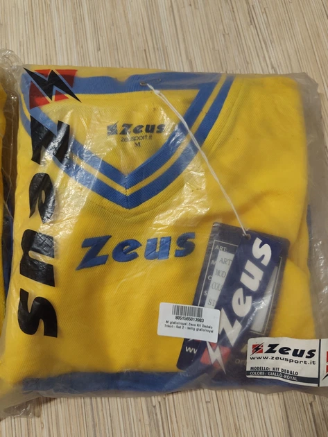 Комплект футбольный Zeus Kit Dedalo, 2 предмета (футболка + шорты), голубо-желтый размер М - Фото 3 Комплект футбольный Zeus Kit Dedalo, 2 предмета (футболка + шорты), голубо-желтый размер М - изображение 3