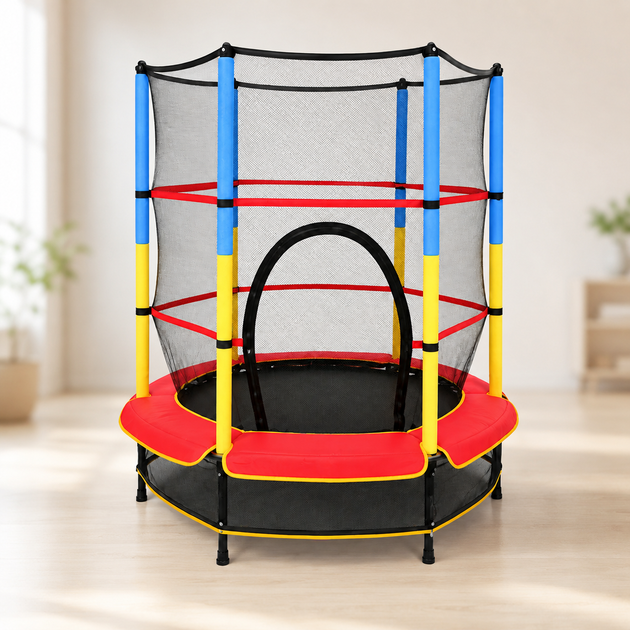 Детский батут 140см JumpFit, с сеткой Trampoline-04 / Батут 6 опор, внутренняя сетка - Фото 1 Детский батут 140см JumpFit, с сеткой Trampoline-04 / Батут 6 опор, внутренняя сетка - изображение 1