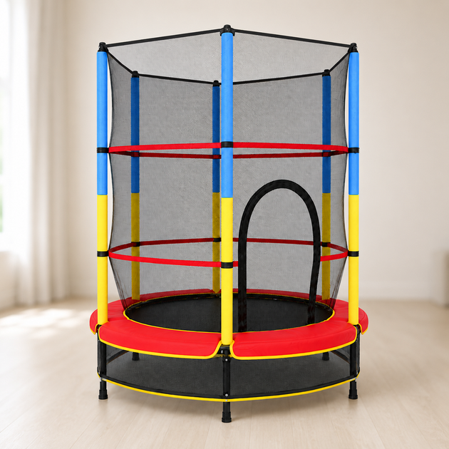 Детский батут 140см JumpFit, с сеткой Trampoline-04 / Батут 6 опор, внутренняя сетка - Фото 2 Детский батут 140см JumpFit, с сеткой Trampoline-04 / Батут 6 опор, внутренняя сетка - изображение 2