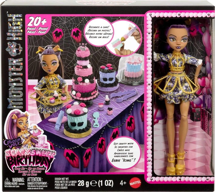 Лялька Монстер Хай Клодін Вульф Monster High Clawdeen Wolf Scary Sweet Birthday Cake Kit Mattel JBG78 - Фото 3 Лялька Монстер Хай Клодін Вульф Monster High Clawdeen Wolf Scary Sweet Birthday Cake Kit Mattel JBG78 - зображення 3