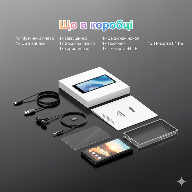 Аудіоплеєр OilSky M501 Pro з підтримкою Hi-Res Lossless, 96 ГБ