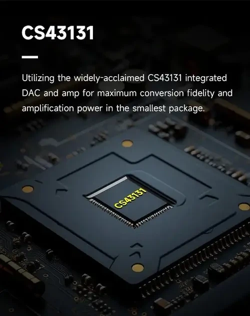 Підсилювач звуку HiBy W3 Gen 2 Bluetooth 5 2 ЦАП з чипом CS43131 95 мВт підтримка DSD256 PCM 384 кГц 32 біт NFC USB DAC мікрофон cVc CarPlay для навушників Чорний - зображення 9