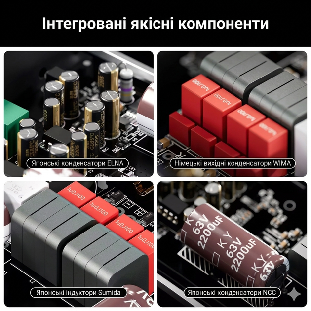 Підсилювач звуку Fosi Audio V3 класу D Hi Fi стерео на чіпі TPA3255 потужність 600 Вт з блоком живлення 32V для пасивних акустичних систем та професійних домашніх аудіосистем Чорний - зображення 5