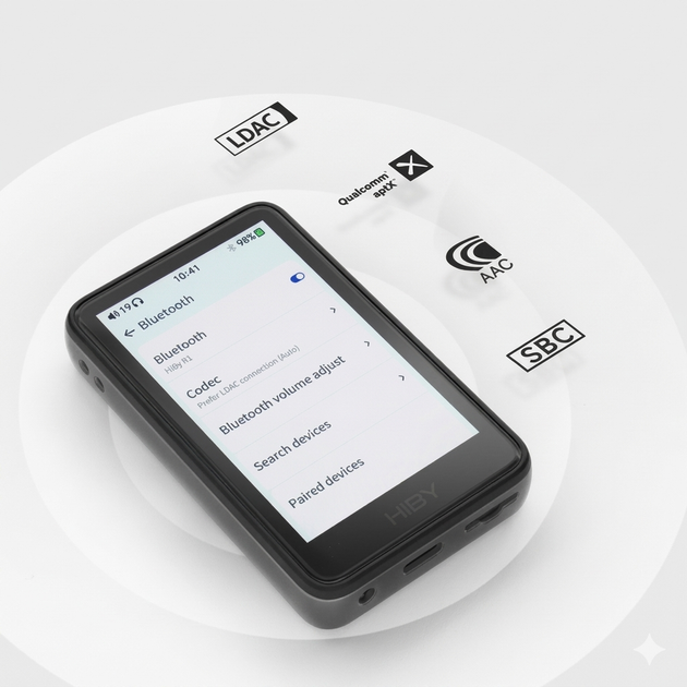 Аудіоплеєр HiBy R1 — Компактний Hi-Res аудіоплеєр з ЦАП CS43131, Bluetooth 5.1, LDAC та підтримкою DSD256 - Фото 5 Аудіоплеєр HiBy R1 — Компактний Hi-Res аудіоплеєр з ЦАП CS43131, Bluetooth 5.1, LDAC та підтримкою DSD256 - изображение 5
