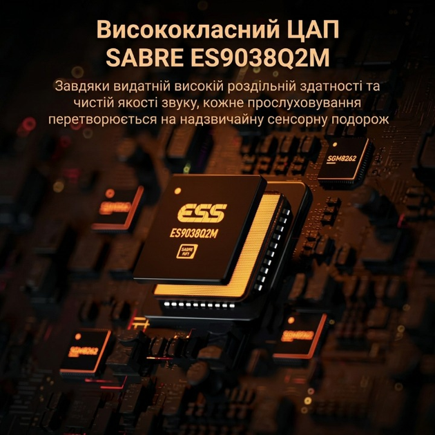 Підсилювач звуку Fosi Audio SK02 — портативний настільний ЦАП на ES9038Q2M, 1100 мВт (Jack 3.5 / Jack 4.4) - изображение 6