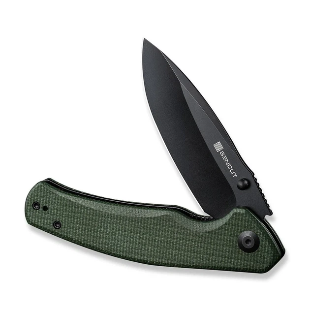 Ніж складаний Sencut Slashkin Linerlock, лезо Plaine Black D2, руківя Green Micarta, Китай, S20066-3 - Фото 4 Ніж складаний Sencut Slashkin Linerlock, лезо Plaine Black D2, руківя Green Micarta, Китай, S20066-3 - изображение 4
