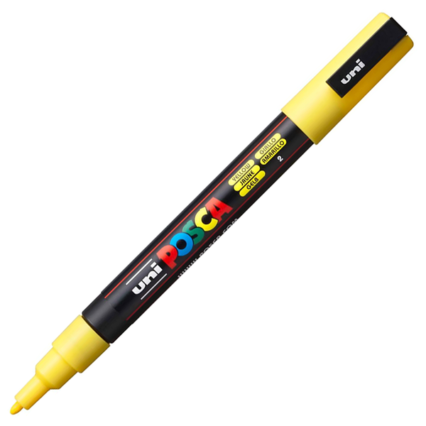 Маркер акриловий Uni Posca PC-3M 0,9-1,3 мм жовтий (PC3M23) - Фото 1 Маркер акриловий Uni Posca PC-3M 0,9-1,3 мм жовтий (PC3M23) - изображение 1