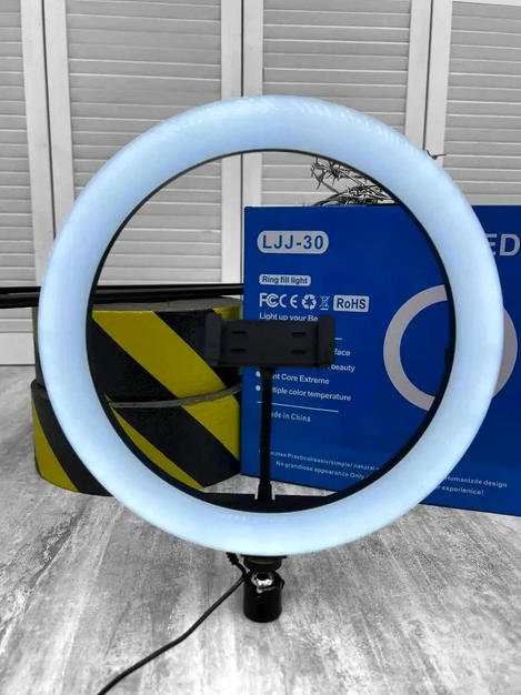Кільцева LED-лампа 30 см 168 світлодіодів із дистанційним пультом керування LJJ-30 для студійного обладнання - зображення 9