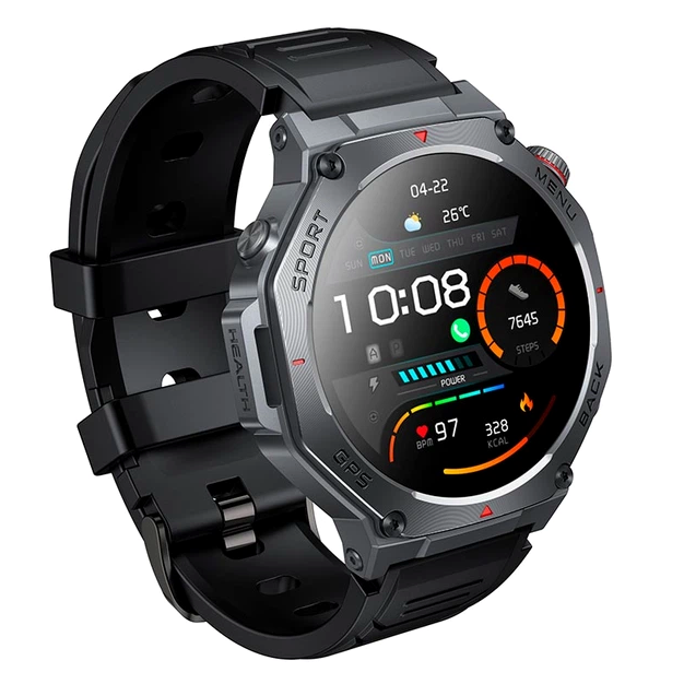 Смарт-часы Hoco Y37 Bluetooth-звонки круглый дисплей 1.43 дюйма водозащита IP68 металлический корпус - изображение 2