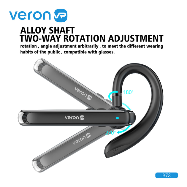 Bluetooth гарнитура Veron B73 10 метров 8 часов работы для звонков и музыки - изображение 4