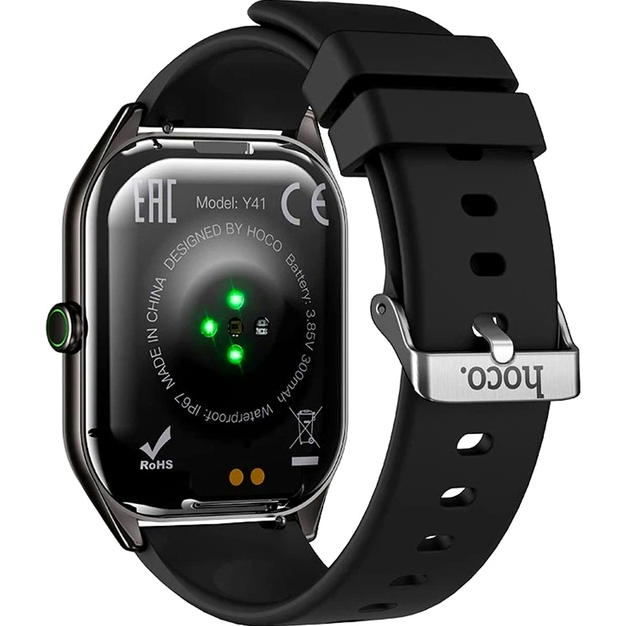 Умные спортивные часы с поддержкой звонков 1.955 дюйма черные Hoco Y41 Bluetooth 5.3 IP67 300 мАч - Фото 5 Умные спортивные часы с поддержкой звонков 1.955 дюйма черные Hoco Y41 Bluetooth 5.3 IP67 300 мАч - изображение 5