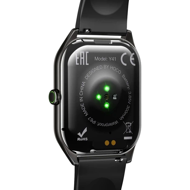 Умные спортивные часы с поддержкой звонков 1.955 дюйма черные Hoco Y41 Bluetooth 5.3 IP67 300 мАч - Фото 6 Умные спортивные часы с поддержкой звонков 1.955 дюйма черные Hoco Y41 Bluetooth 5.3 IP67 300 мАч - изображение 6
