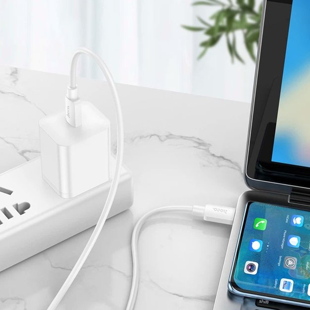 Кабель USB C to C 60W 1m Hoco X96 белый - Фото 4 Кабель USB C to C 60W 1m Hoco X96 белый - изображение 4