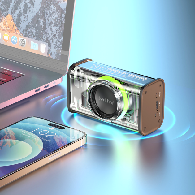 Портативная колонка Bluetooth Earldom ET-A31 мощность 5 В 4 часа работы цвет белый материал ABS PC металл - изображение 6