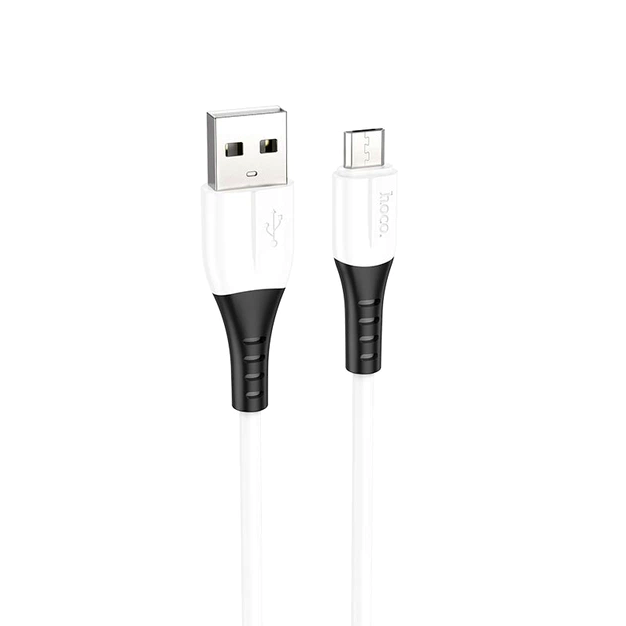 Кабель USB Lightning 2.4 A 1 м для швидкого заряджання та синхронізації Hoco X82 білий силікон - зображення 2