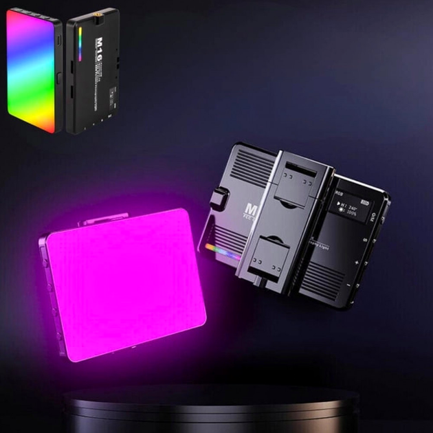 Накамерний відеосвітло LED RGB 8 W 11.5х7х1.5 см 2500K-9000K M16 - зображення 6