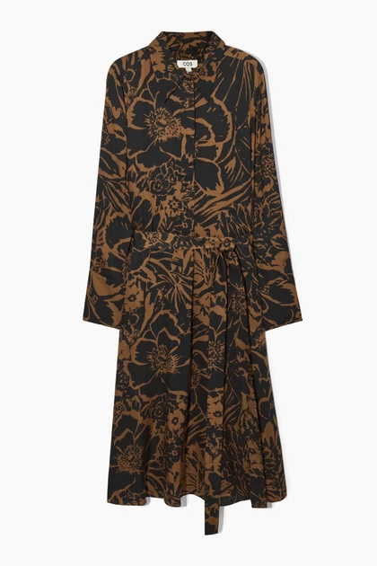 Сукня жіноча COS printed midi shirt dress 1168576002 Eur 36 Коричневий - Фото 7 Сукня жіноча COS printed midi shirt dress 1168576002 Eur 36 Коричневий - зображення 7
