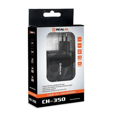 Зарядное устройство REAL-EL CH-350 black (EL123160017) - Фото 8 Зарядное устройство REAL-EL CH-350 black (EL123160017) - изображение 8