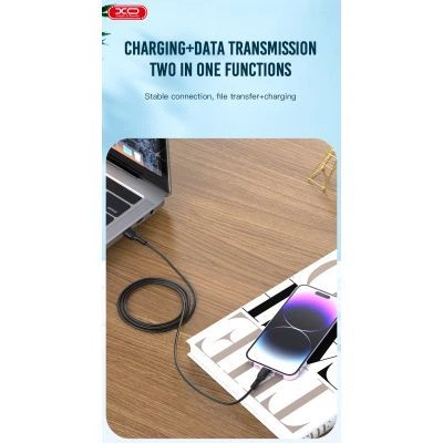 Дата кабель USB 2.0 AM to Lightning 1.0m black XO (NB230_L_Black) - Фото 2 Дата кабель USB 2.0 AM to Lightning 1.0m black XO (NB230_L_Black) - зображення 2