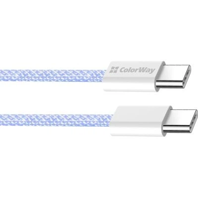 Дата кабель USB-C to USB-C 1.0m 60W 3.0А purple ColorWay (CW-CBPDCC061-PU) - зображення 3