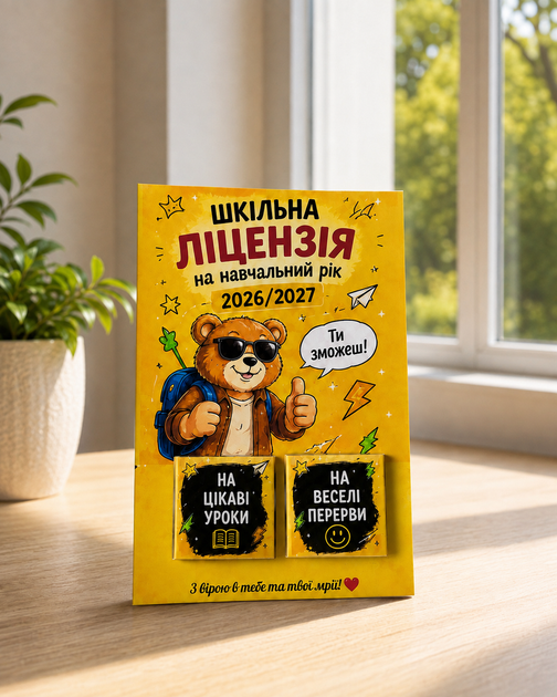 Открытка с шоколадом 1 сентября Школьная лицензия - изображение 4