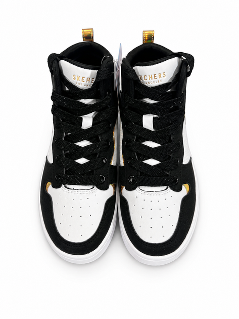 Кроссовки высокие для девочки Skechers Street Court High-Shine Kicks бело-чёрные р. 34 (21,5 см) 6927117888786 - Фото 3 Кроссовки высокие для девочки Skechers Street Court High-Shine Kicks бело-чёрные р. 34 (21,5 см) 6927117888786 - изображение 3