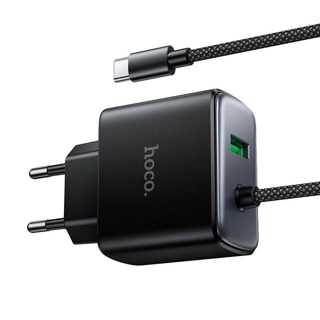 Адаптер сетевой HOCO New charger with Type-C cable C164A |1USB, 30W/3A, PD/QC| 5262142 - Фото 6 Адаптер сетевой HOCO New charger with Type-C cable C164A |1USB, 30W/3A, PD/QC| 5262142 - изображение 6