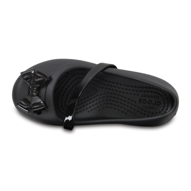 Дитячі крокси балетки для дівчинки Crocs Kids' Lina Charm Flat Black (27/28, чорний) - зображення 5