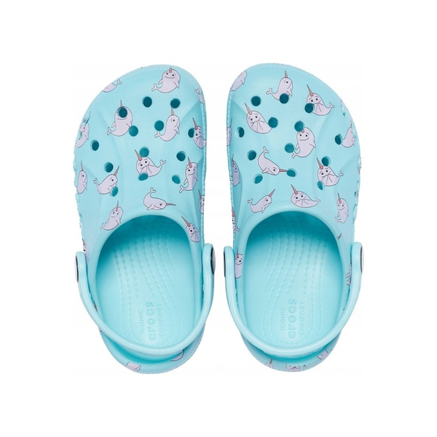 Дитячі крокси для дівчинки Crocs Baya Graphic Blue (32/33, блакитні) - Фото 4 Дитячі крокси для дівчинки Crocs Baya Graphic Blue (32/33, блакитні) - изображение 4