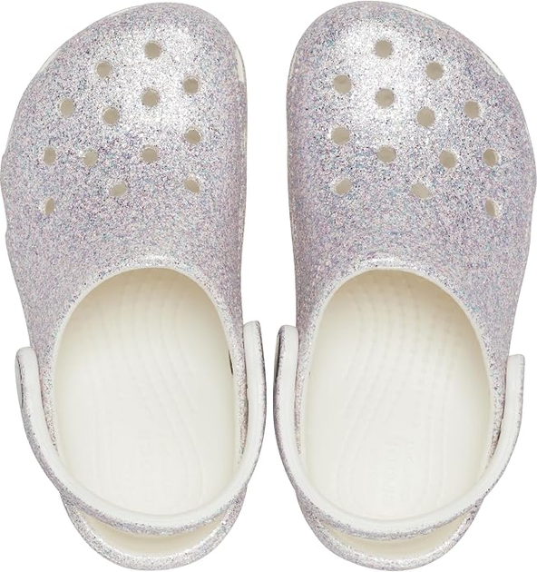 Дитячі крокси для дівчинки Crocs Classic Clog Glitter Silver (23/24, сріблястий) - Фото 4 Дитячі крокси для дівчинки Crocs Classic Clog Glitter Silver (23/24, сріблястий) - изображение 4