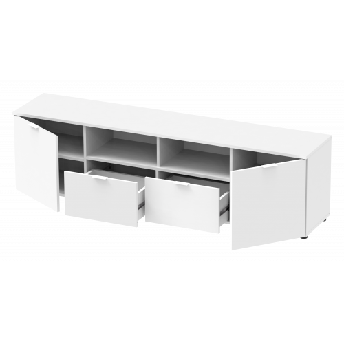 Комод Doros Рон 4 44900221 Білий 2 фасади, 2 шухляди 180х38х50см (1909514099) - Фото 2 Комод Doros Рон 4 44900221 Білий 2 фасади, 2 шухляди 180х38х50см (1909514099) - изображение 2