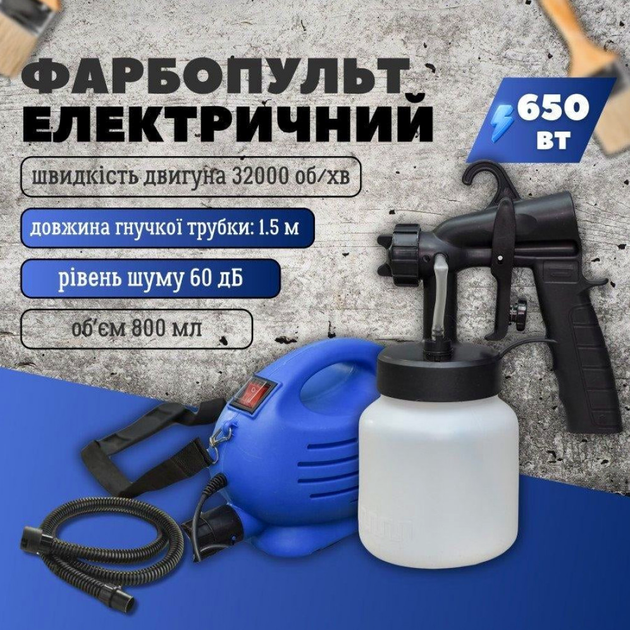 Электрический краскопульт мощностью 650 Вт для покраски и распыления Paint Zoom - Фото 3 Электрический краскопульт мощностью 650 Вт для покраски и распыления Paint Zoom - изображение 3