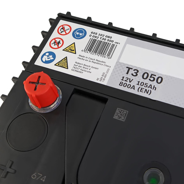 Автомобильный аккумулятор BOSCH ASIA T30 500 105Ah 800A L+ 0092T30500 - Фото 4 Автомобильный аккумулятор BOSCH ASIA T30 500 105Ah 800A L+ 0092T30500 - изображение 4