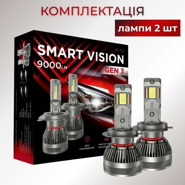 Світлодіодні лампи H7 для авто Carlamp Smart Vision Gen3 Led автолампи 9000 Lm 6500 K (SMG3H7) - зображення 9
