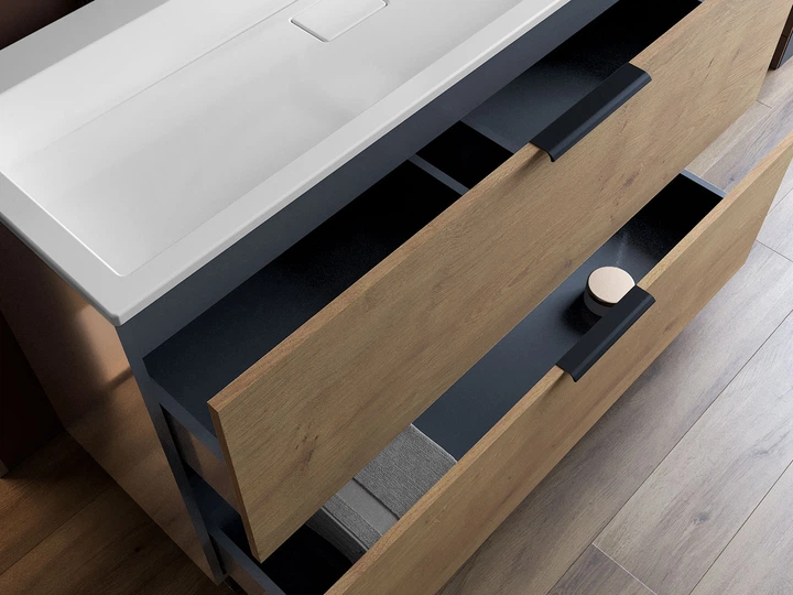 Тумба Status Hartia 120 Дуб, с умывальником Aria Low 120 - изображение 8