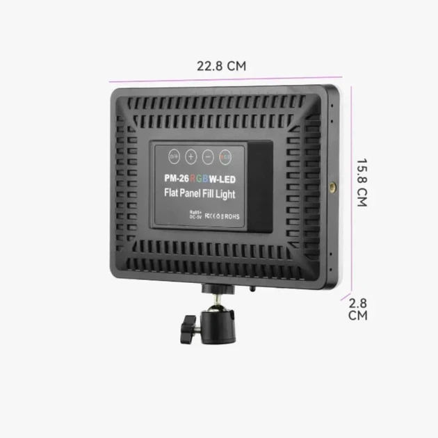 Прямоугольная LED лампа PM-26 RGB с пультом, от USB 3000-6500K (Ra96+)+штатив 2,1м. - изображение 4