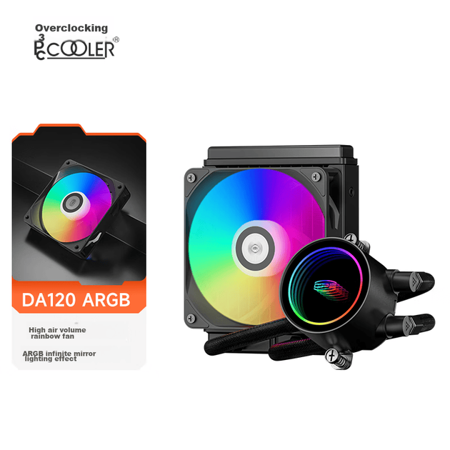 Система водяного охлаждения PcCooler Jumbo Wave 120 DA120 ARGB (DA120ARGBBK) - Фото 2 Система водяного охлаждения PcCooler Jumbo Wave 120 DA120 ARGB (DA120ARGBBK) - изображение 2