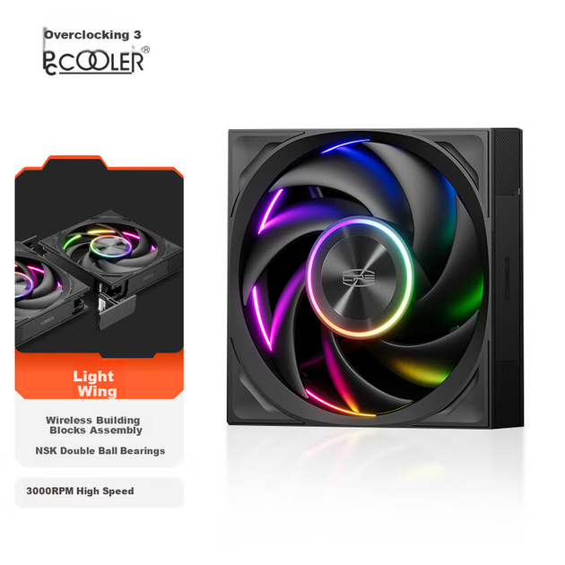 Вентилятор PcCooler Light Wing F7 X120 ARGB 120 мм PWM Black - изображение 8