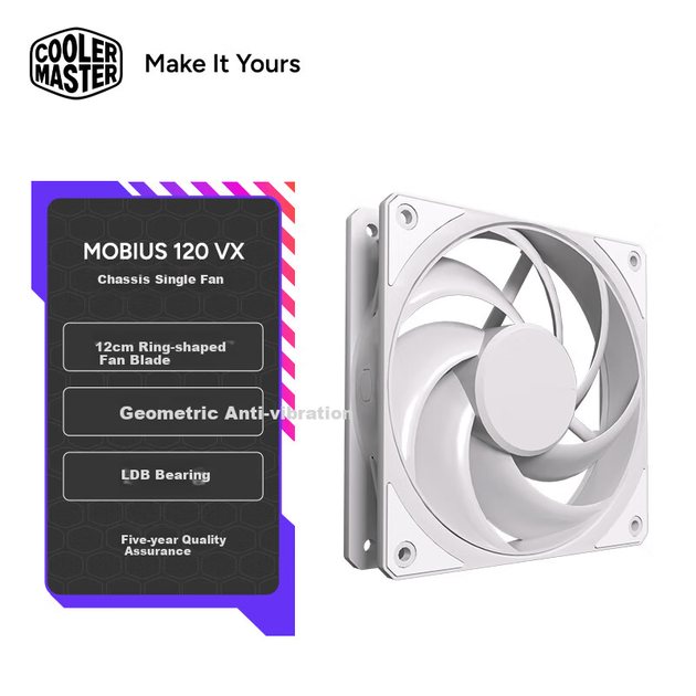Вентилятор Cooler Master Mobius 120 PWM White (MFZ-M2NW-21NPK-C1) - Фото 6 Вентилятор Cooler Master Mobius 120 PWM White (MFZ-M2NW-21NPK-C1) - изображение 6