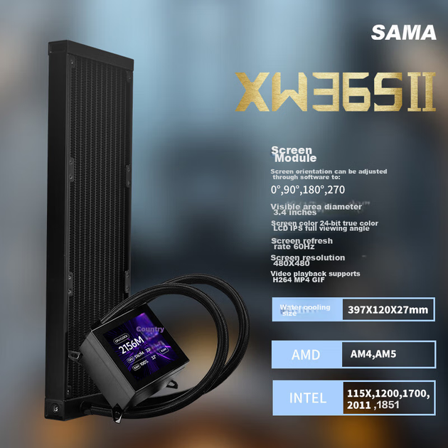 Система водяного охолодження Sama XW36S II Black (IIS9EMX) - зображення 5