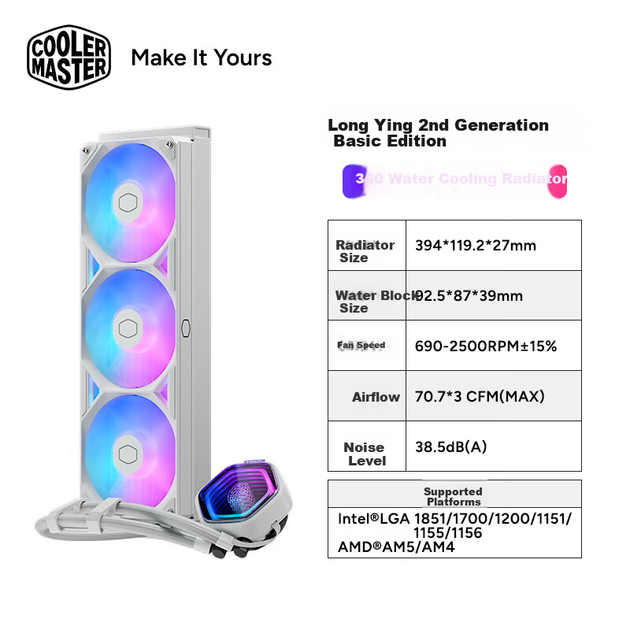 Система водяного охлаждения CoolerMaster MasterLiquid ML360 Illusion White ARGB (MLX-D36M-A25SZ-RW) - изображение 4