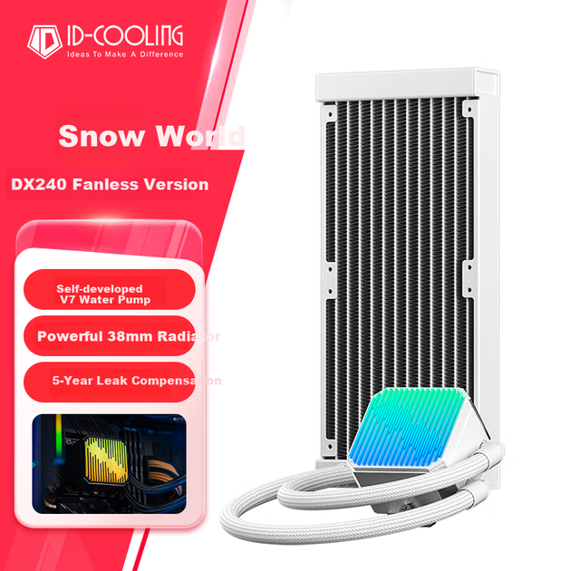 Система водяного охолодження ID-COOLING Snow Border DX240 White - зображення 3