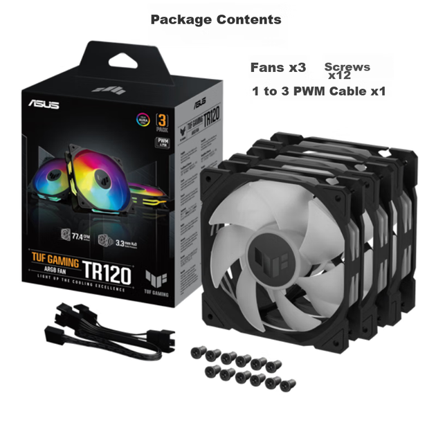 Вентилятор ASUS TUF GAMING TR120 3 шт ARGB - зображення 5